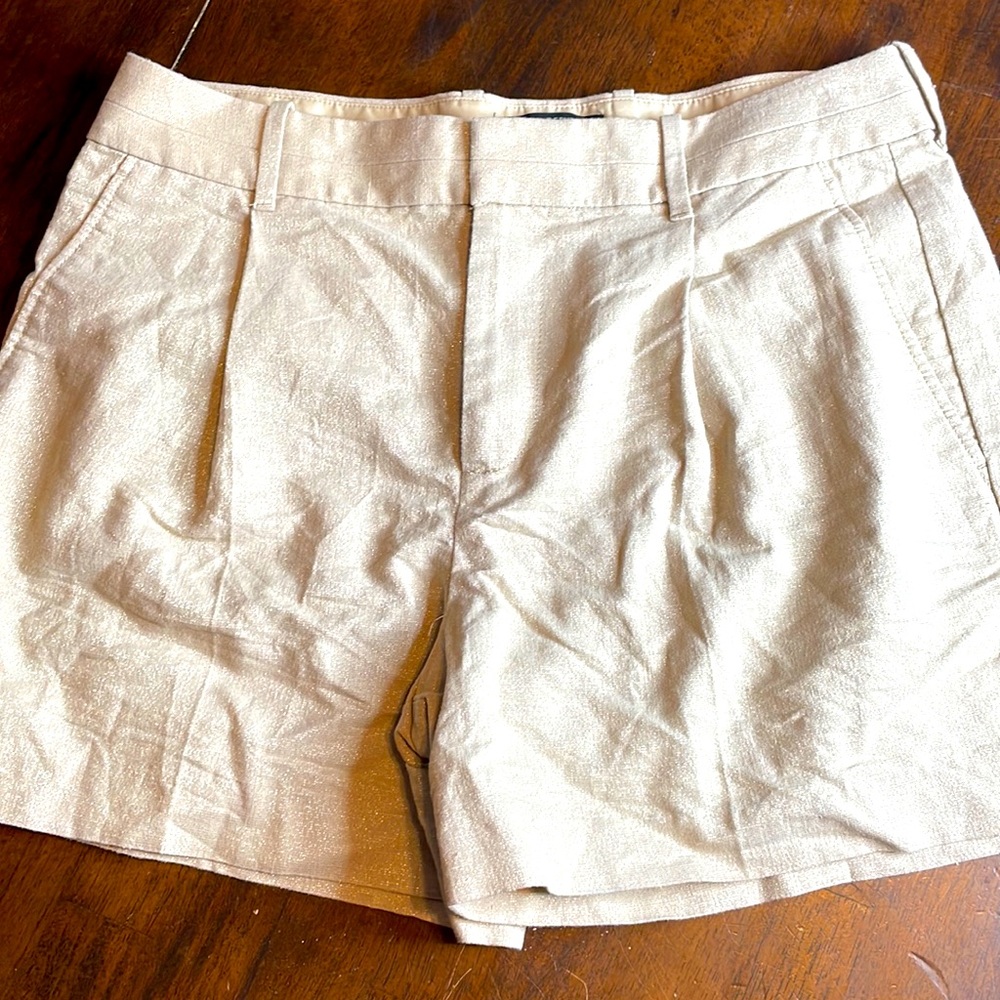 Banana Republic Cream & Gold Glitter Shorts